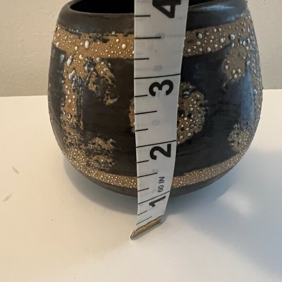 Lapid Israel Ceramic Vase Signed, Short Vase, Mid Century Vase, Israeli Pottery - Picture 6 of 10